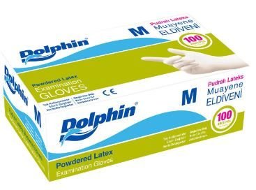 DOLPHİN PUDRALI LATEKS MUAYENE ELDİVENİ 100'LÜ (MEDİUM)