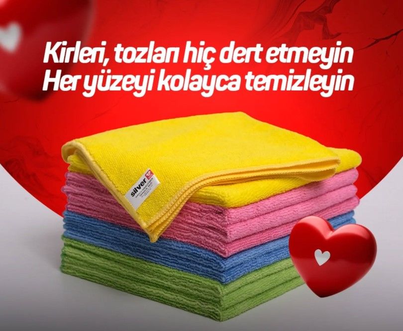 SİLVER HOME MİKROFİBER 3'LÜ TEMİZLİK BEZİ 40X40 CM