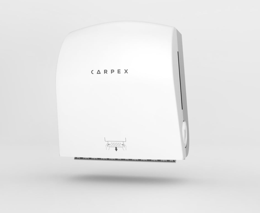 Carpex Nature Serisi Autocut Manuel Kağıt Havlu Dispenseri - Beyaz/Siyah