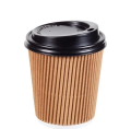 8 oz Kraft Ripple Double Wall Karton Bardak 25 Adet