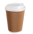 14 oz Kraft Ripple Double Wall Karton Bardak 28 Adet