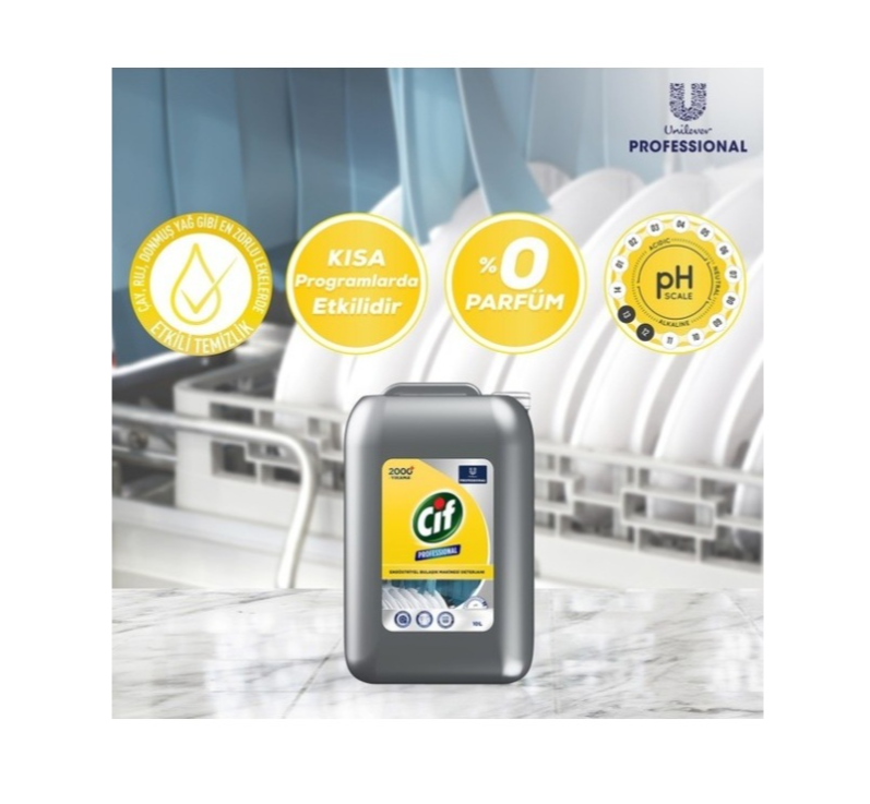 Cif U-Pro Endüstriyel Bulaşık Makine Deterjanı 10 Lt.
