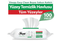 Sleepy Easy Clean Beyaz Sabun Katkılı Yüzey Temizlik Havlusu 100 Adet