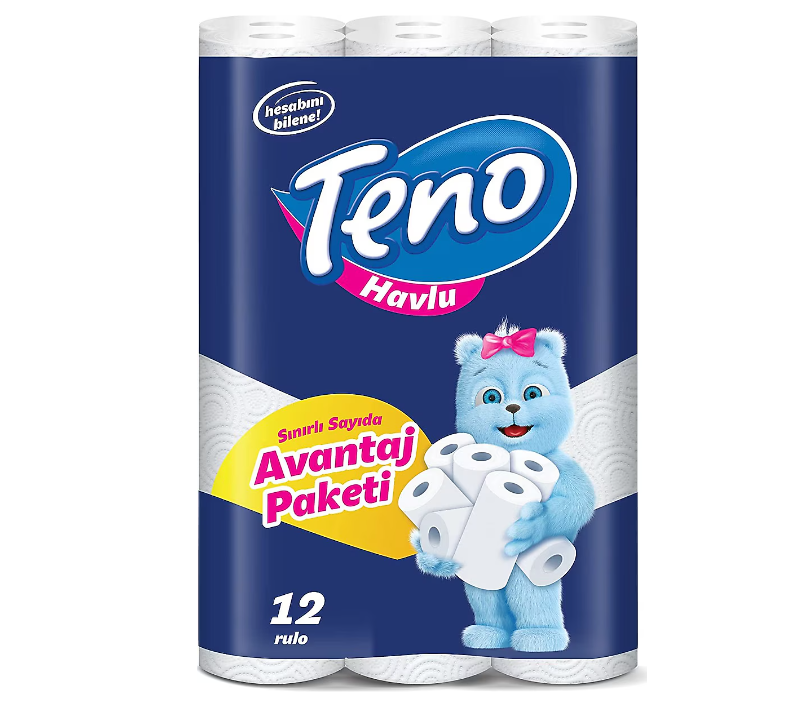Teno Çift Katlı Rulo Kağıt Havlu 12'li
