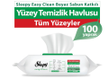Sleepy Easy Clean Beyaz Sabun Katkılı Yüzey Temizlik Havlusu 100'lü * 12 Paket