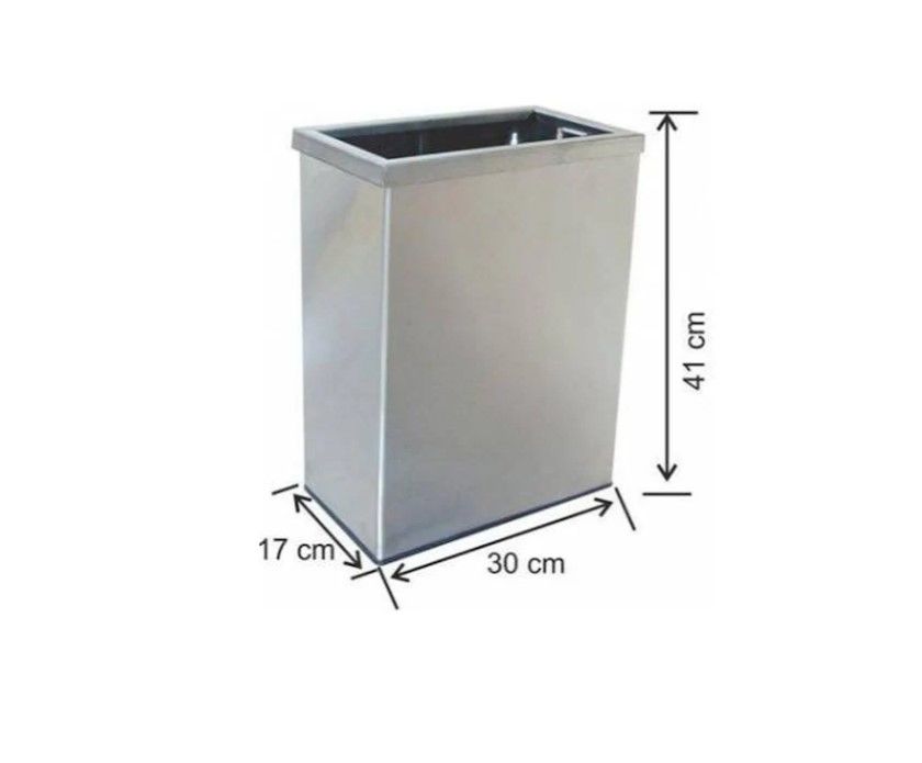 Paslanmaz Metal Duvar Tipi Çöp Kovası 21 Lt.