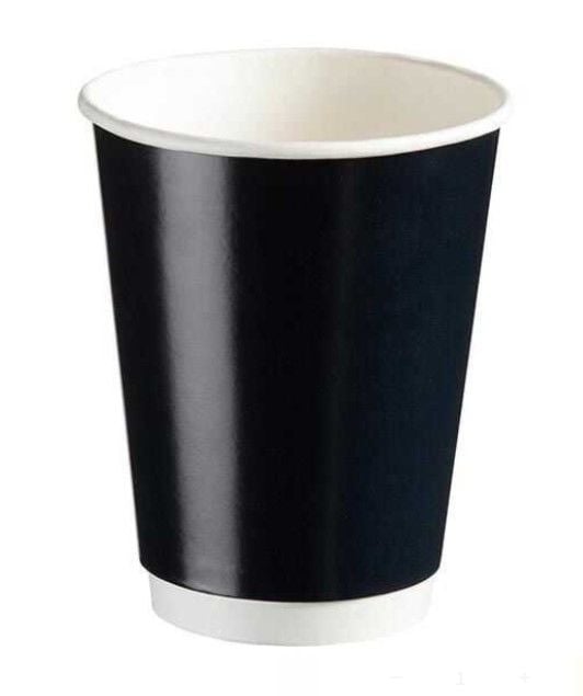 12 Oz Double Wall Karton Bardak Siyah 20'li